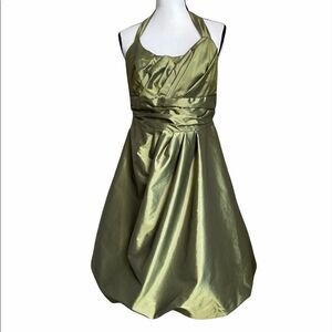David's Bridal Halter Green Balloon Dress